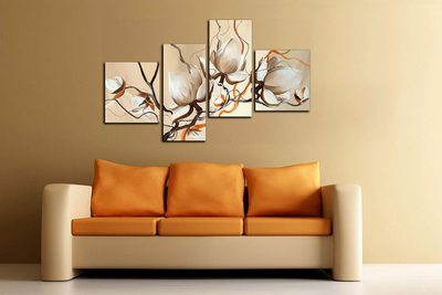 Модульная картина "Белые взрывы"