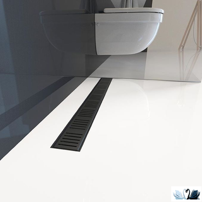 Лоток для душа Alcadrain APZ10BLACK-950 желоб в комплекте с решеткой, черный матовый