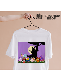 Печать на белой майке "Смешарики"