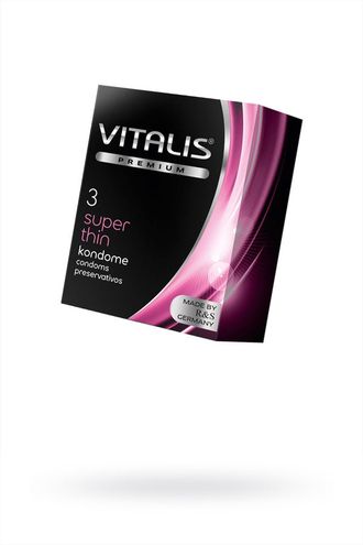 274 Презервативы Vitalis, premium, ультратонкие, 18 см, 5,3 см, 3 шт.