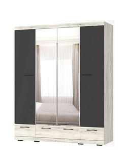 Шкаф "СОНАТА" ШСЗ-1800 Дуб Крафт белый - Антрацит (Памир)