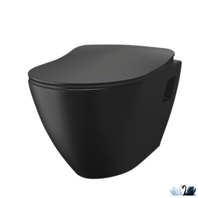 Унитаз с инсталляцией подвесной Creavit Terra черный матовый в комплекте с Alcadrain AM101/1120-4:1 RU M578-0001 с черной клавишей