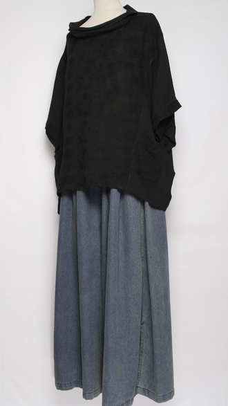 БЛУЗА ЛЁН "КИМОНО ХОМУТ ВЫШИВКА"  зелёная, хаки, голубая, чёрная до р.56