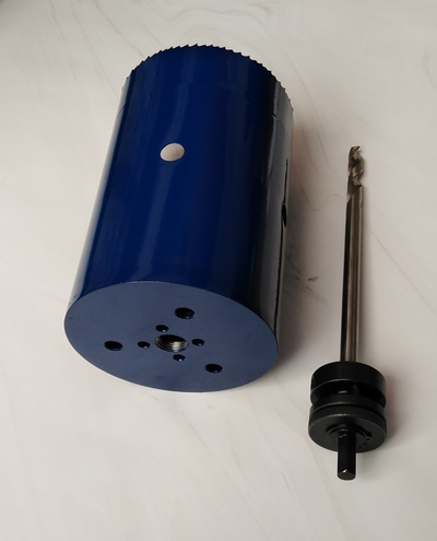 Биметаллическая коронка 127 мм глубина 200 мм с держателем 13 мм