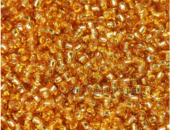 Toho 15/0 22B Transparent Silver-Lined Med Topaz / Прозрачный топаз с серебряной линией внутри