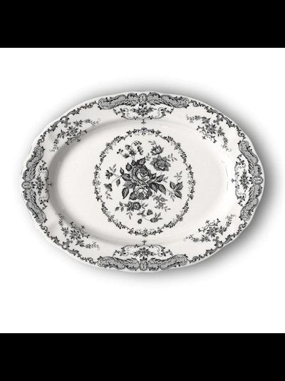 Блюдо овальное 30,5x22 см, цвет декора черный
