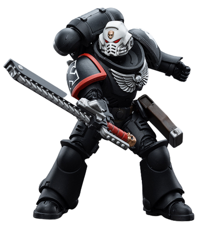 Сержант-интерцессор Гвардии Ворона (Warhammer 40k) - КОЛЛЕКЦИОННАЯ ФИГУРКА 1/18 Raven Guard Intercessors Sergeant Ashan (JT4584) - JOYTOY