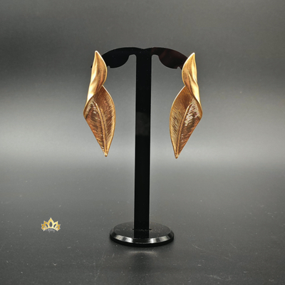 Серьги Золотые листья 7см