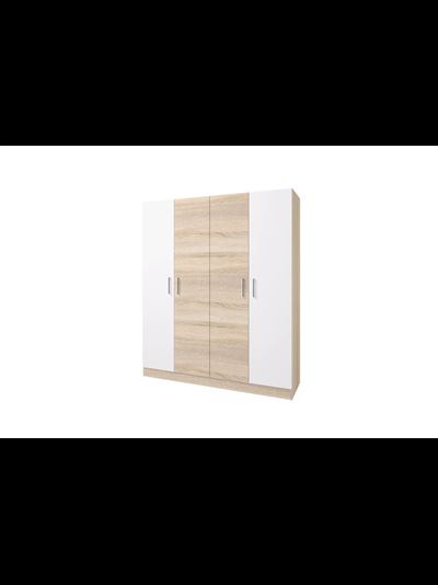 Леси шкаф 4-х створчатый без зеркал Сонома/Белый