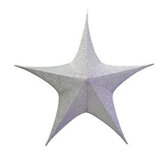 Звезда из ткани с блестками, 80 см, серебристый