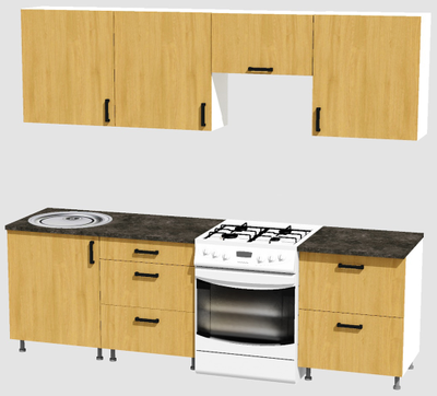 Кухня Эконом 1,8 метра (600х600х600) Цвет: Дуб Сонома/Дуб Сонома