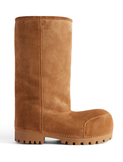 Balenciaga Alaska Fur High Boot Brown