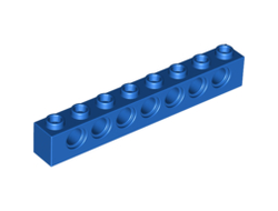 Technic, Brick 1 x 8 with Holes, Blue (3702 / 370223)