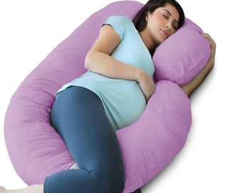 Подушка обнимашка для сна Рогалик 340 см с двойным наполнителем искусственный пух/шарики с наволочкой хлопок цвет Мятное мороженое