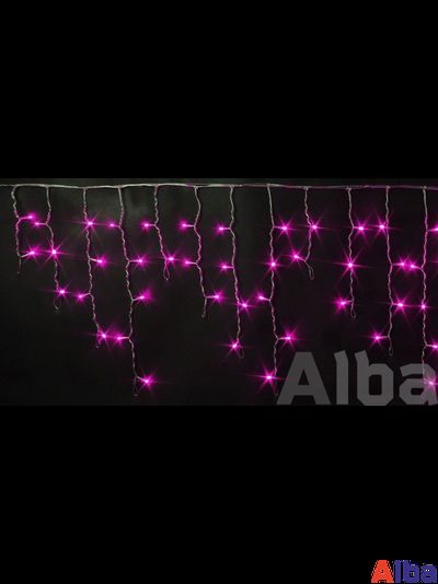 Бахрома 3*0.5 м РОЗОВЫЙ, мерцание IP 65