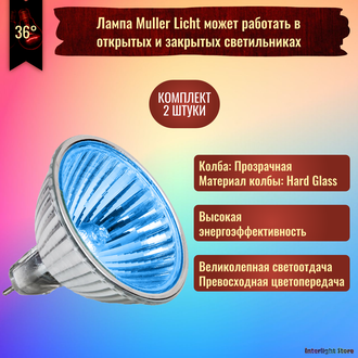 Muller Licht HLRG-535F/Blau FMW/C 35w 36° 12v GU5.3