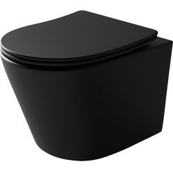 Унитаз подвесной Ceramicanova Balearica CN6000MB с микролифтом, безободковый, черный матовый