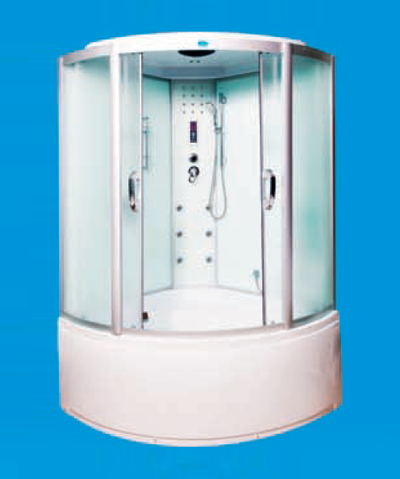 Душевая кабина Водный Мир ВМ-8850, Высокий поддон, задние стекла белые, передние стекла матовые, 130x130x220 см.