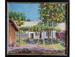 "Сельский пейзаж" картон масло Вольтер А.А. 1930-е годы