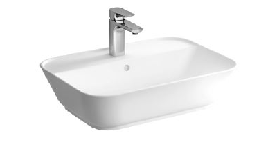 Прямоугольная раковина-чаша с отверстием под смеситель, VitrA Geo, 60 см, цвет белый, 7426B003-0001