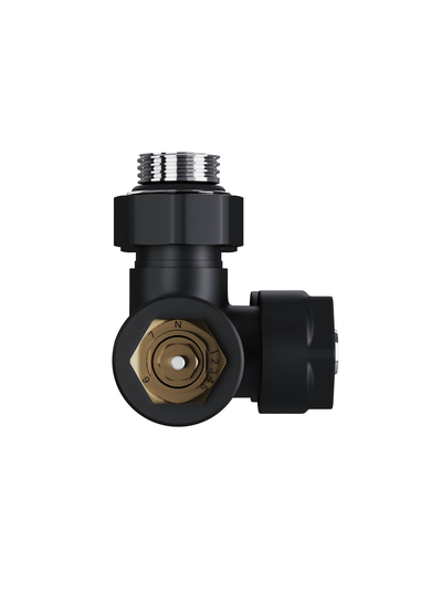 Узел нижнего подключения термостатический угловой Royal Thermo Design Pro 15мм М30х1,5 (Черный)