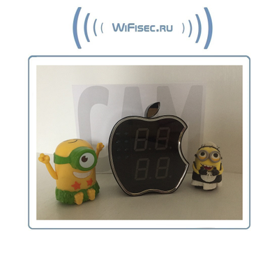 IP видеоняня WiFi (Часы настольные, яблоко)  с аккумулятором с DVR, HD (CamVIP)