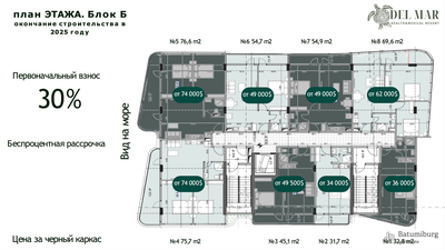 Новый проект в 250 метрах от побережья, в пригороде Батуми - Чакви. 11-и этажный дом Del Mar фото 3