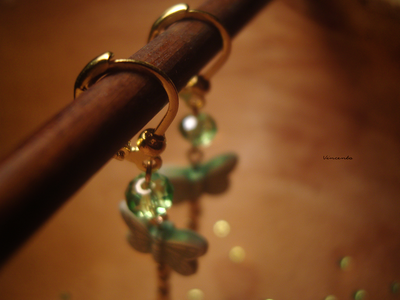 Серьги с бабочками и ключиками "Сказка о Салаточке"