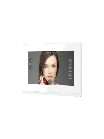 IMPULSE 7 IP WIFI KIT WHITE - комплект из 7" HD сенсорного WIFI монитора и вызывной панели с считывателем RFID-ключей Mifare, встроенный регистратор (фото) (Tuya/Smart Life)