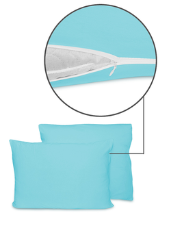 Наволочки Cleo трикотажные на молнии 70х70 100% хлопок (2шт.) (бирюза) 70/12