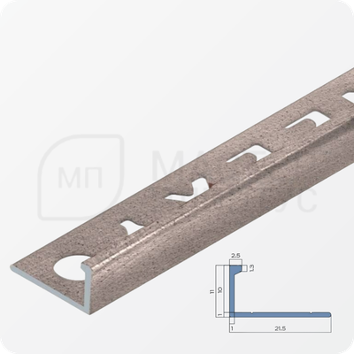 Профиль L-образный алюминиевый 10 мм. NEEXY PV02-43 SC Муар бежевый 2.7 м.
