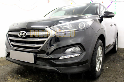 Защита радиатора Hyundai Tucson 2015-2018 black низ