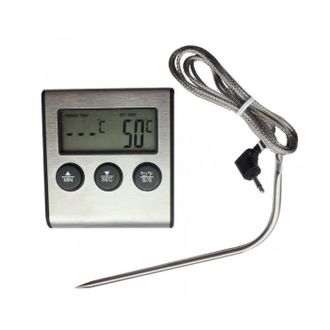 Термометр электронный TIMER с щупом, таймером и сигнализацией