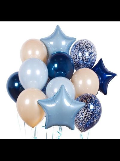 Набор шаров с гелием "Песочно-синий"