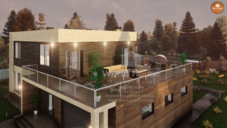 Дом из газобетона в современном стиле. Проект №87