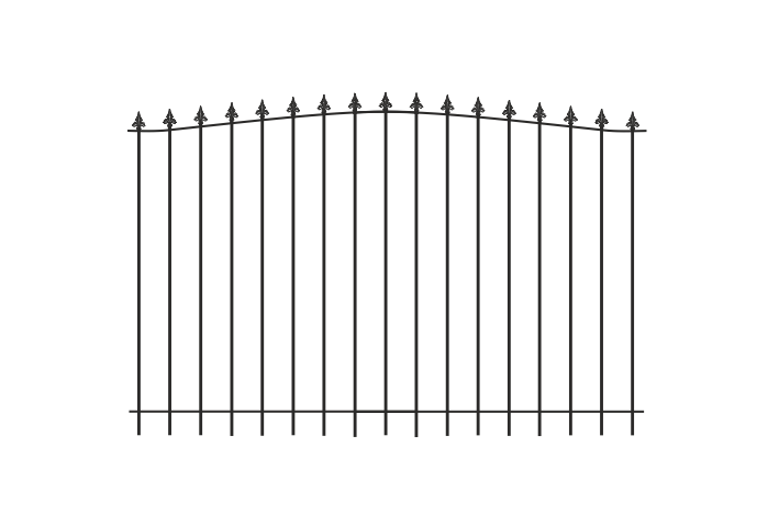 Коис- Мет - эскиз ковано-сварного забора дуга с пиками