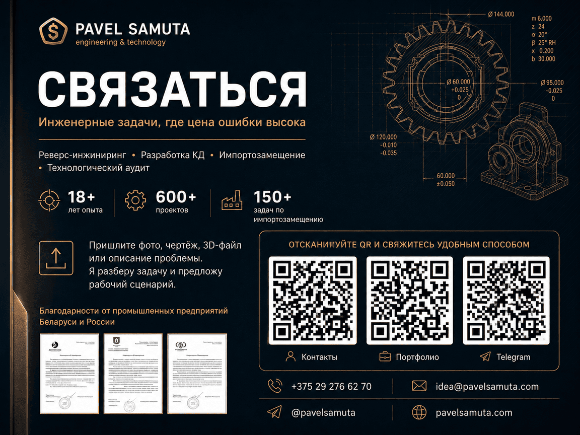 Связаться с Павлом Самутой по инженерному проекту