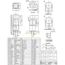 Кнопка футсвитча PS12AM2B1(G) без фиксации, 1 шт.