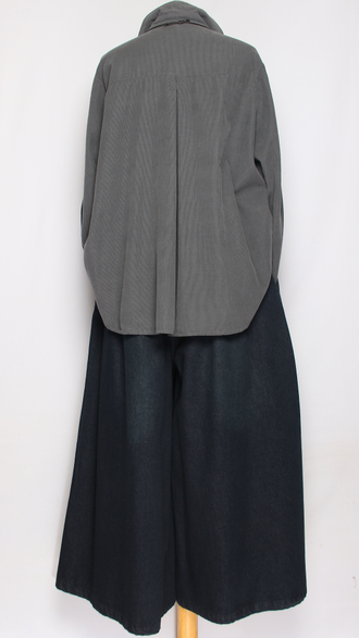 Рубашка вельветовая "Укороченная защип сзади" графит р.46-54