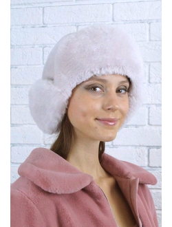 Ушанка "Нон-стоп" цвет жемчуг + жемчуг