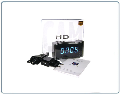 Охранная видеокамера /IP видеоняня WiFi/LAN (Часы настольные, волна)  с аккумулятором с DVR, Full HD (Camwf)