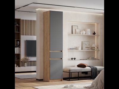 Пенал Багира ПН-01 крафт/графит (Мебелони)