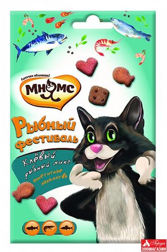 МНЯМС РЫБНЫЙ ФЕСТИВАЛЬ ДЛЯ КОШЕК (ЛОСОСЬ, КРЕВЕТКИ, ФОРЕЛЬ) 50 Г
