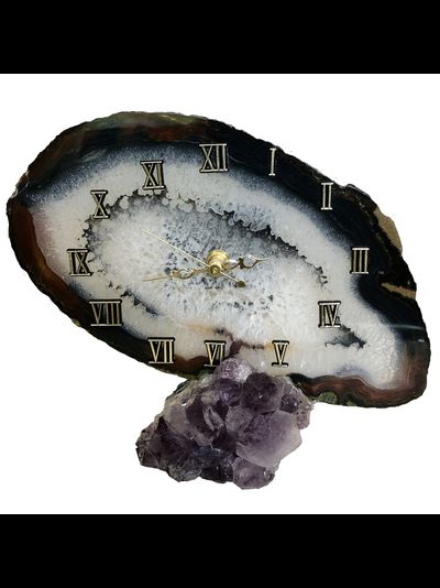 Часы  &quot;Агат на аметисте&quot;