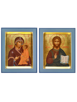 Венчальная пара. Образ Спасителя. Образ Пресвятой Божией Матери “Тихвинская”. Рукописные венчальные.