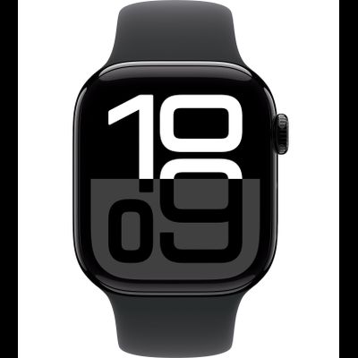 Apple Watch Series 10 42mm Black Aluminum Case with Black Sport Band
