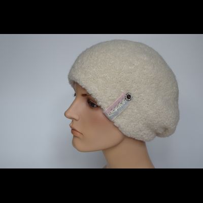 Белый берет из альпака Vizio Италия 9014 В