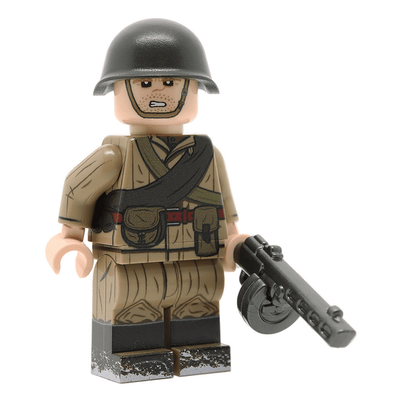 Лего Советский солдат с автоматом ППШ | United Bricks WW2 soviet soldier