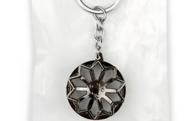 Брелок «Диск D-3» металл, ХРОМ/ТЁМНЫЙ