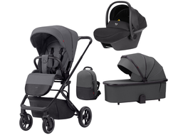 Коляска 3в1 Carrello Alfa Graphite Grey 2024 лак (люлька 2023 и автокресло Nova)